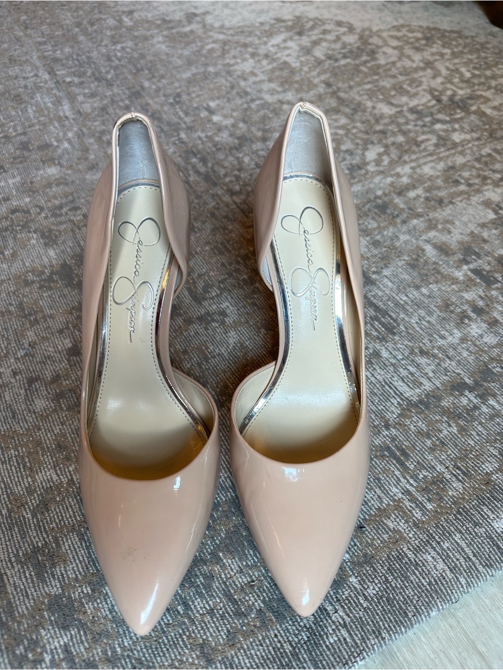 Jessica Simpson Blush Patent Pointed-Toe Pumps